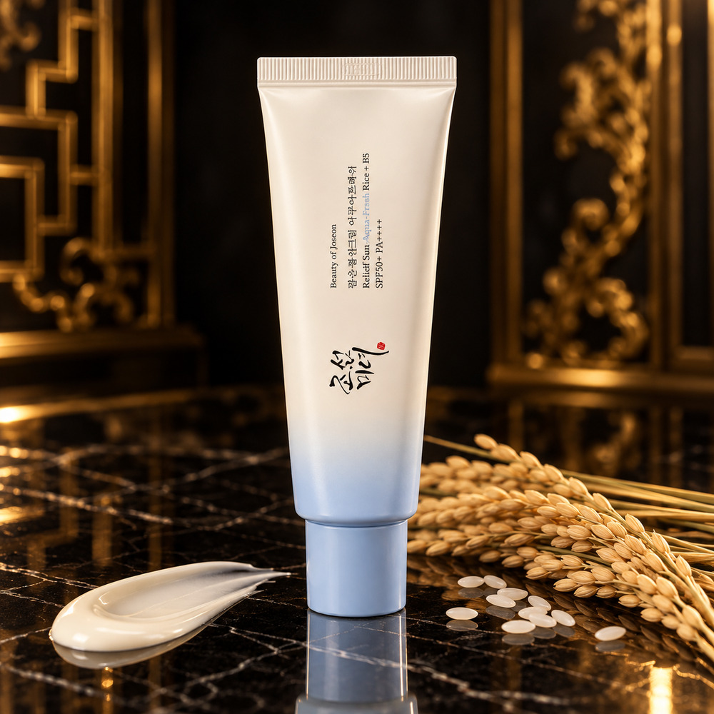 بيوتي أوف جوسون - كوري - ريليف صن أكوا فريش واقي شمس بماء الأرز وفيتامين B5 بعامل حماية SPF50+ PA++++ – 50 مل.