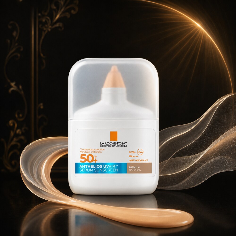 لاروش بوزيه - سيروم واقي شمس ملون بدرجة ميديوم ناتشورال UVAir - حجم 50 مل - SPF 50+